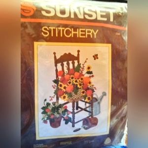 Vintage Sunset Stitchery Kit 1980